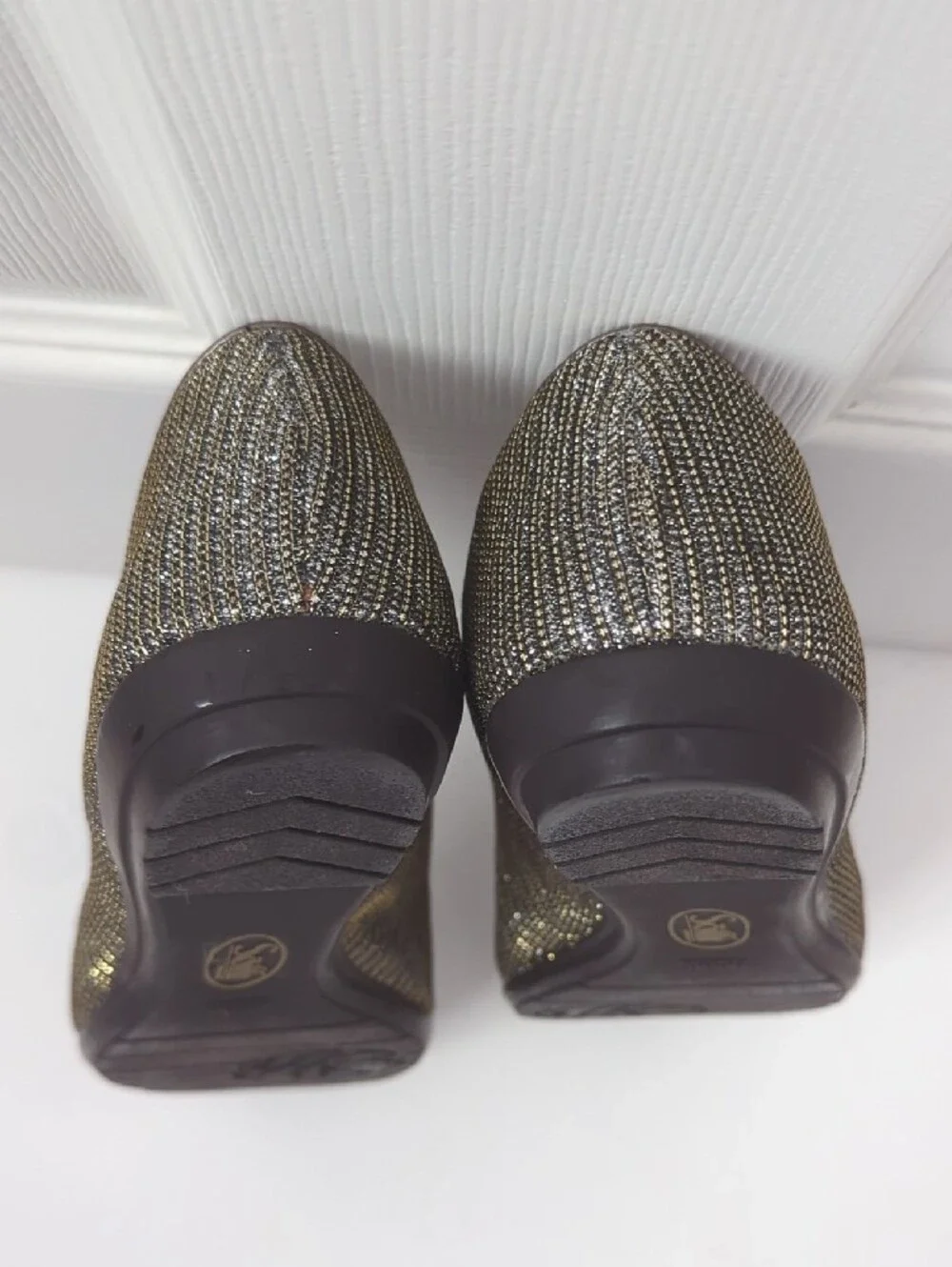 Söfft Gold Metallic Slip-On Flats